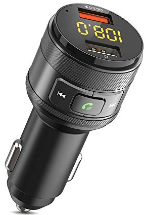 ZeaLife Bluetooth FM Transmitter, Auto Bluetooth Radio Adapter mit 2 USB Anschlüsse und Freisprecheinrichtung Car Kit, QC3.0 Wireless Auto Handy Adapter Musik, Unterstützt 64G USB Stick