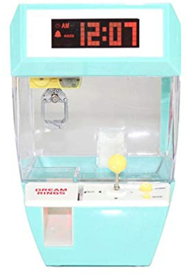 SISHUINIANHUA Alarm Clock Coin Operated Game Machine Crane Machine Candy Doll Grabber Claw Arcade Machine Automatic Toy Kids Children,Blue
