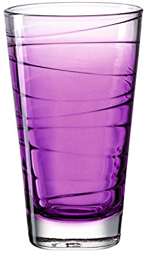 Leonardo Vario Struttura 026837 - Bicchiere da long drink lavabile in lavastoviglie, in vetro, vetro colorato, succo, viola, 280 ml, 280 ml