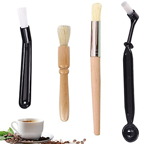 Reinigungspinsel 4 Stück Barista Pinsel Kaffee Pinsel Set Reinigungspinsel Kaffeevollautomat Reinigungsbürste Siebträger für die Kaffeemühle, Espressomaschine, Kaffeevollautomat