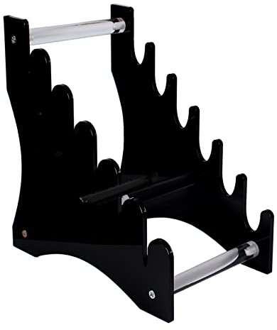 WANLIAN Knife Display Stand,Acrylic Desktop Pocket Knife Rack Dagger Holder for Displaying Collectible Knives (Black)