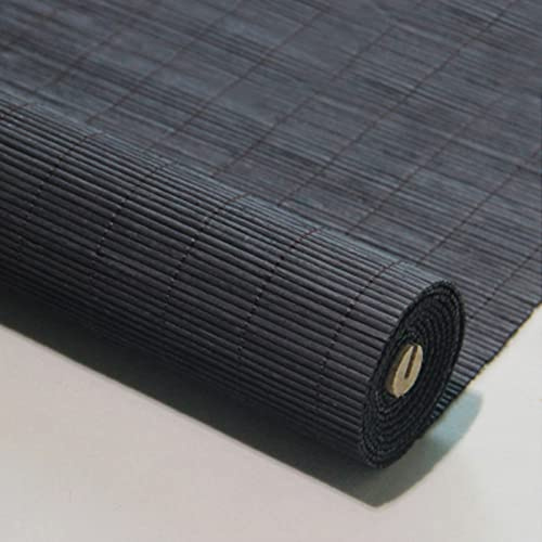 Store Enrouleur Bambou Écologique,Store en Bambou Pare-Soleil,Rideau en Bambou Naturel,Store Bateau en Bambou Respirant,avec Traction Latérale,pour Intérieur/Extérieur,Noir (W150xH220cm/W59xH87)