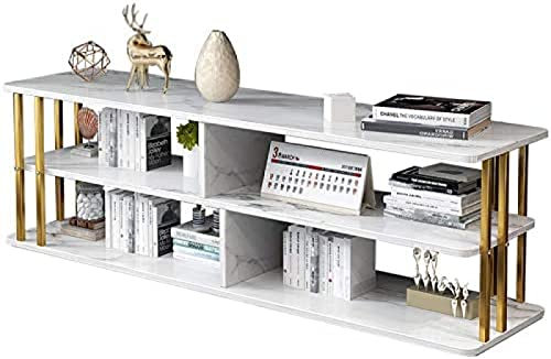 KRASS Modernes TV-Schrank-Entertainment-Center, 3-lagige TV-Konsole, Universelles TV-Medienregal Mit Metallrahmen, Offenes Aufbewahrungsregal Für Wohnzimmer, Schlafzimmer Und Büro,Collector88