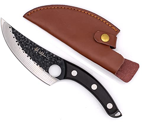 Wakoli Kleines Chefmesser 15 cm Klinge I Scharfes Edelstahl Küchenmesser und Profi Kochmesser mit Klingenschutz und schwarzem Pakkaholzgriff