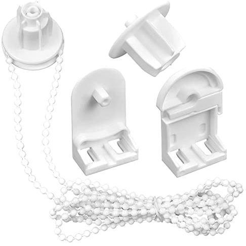 SHENLONG Roller Blind Fittings Replacement Repair Kit,25mm Plastic Spares,Curtain Brackets Accessories with Beaded Chain Spare Kit for Curtain Rods/Blackout