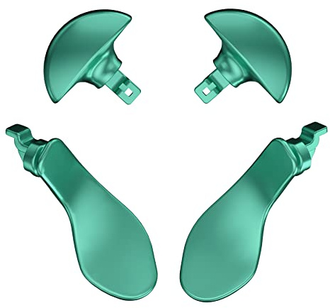 eXtremeRate 4Pcs Metall Back Paddles für ps5 Edge Controller, Austauschbare Rücktasten Remap Buttons Zubehör für ps5 Edge Controller–Metallic Aqua Grün