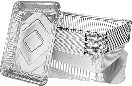MIVIDE 30 Stück Grill Aluschalen mit Deckel, 2200ml Alu Grillschalen, Einwegschalen aus Aluminium für Lebensmittel, zum Einfrieren, Kochen,Grillen
