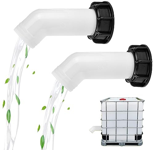 DTYGUIXE 2 Boquillas de Extensión para Depósito con Adaptador Boquilla de Tubo para Grifo de Tanque de Agua Boquilla de Desagüe para Depósito de Agua 1000 Litros Lavadora Barríl de Lluvia | Apto para depósitos IBC de 1000 L, material plástico resistente, para riego, jardín y depósito de agua