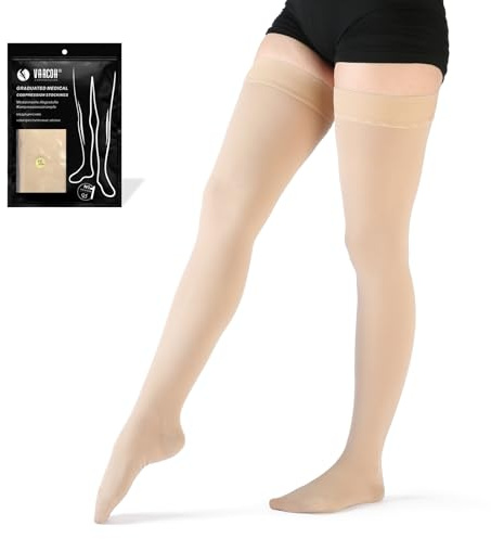 VARCOH Kompressionsstrümpfe Damen , Kompressionsstrümpfe Herren, stützstrümpfe damen am für geeignet Schwangerschaft und Krampfadern (Beige,M)