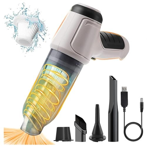 BesBet Mini Aspirapolvere Portatile, Soffia, Succhia, Pompa 3 in 1 Aspirapeli Gonfia E Aspira Rapidamente Car Vacuum Cleaner, può Pulire Tastiere,Divani,Tappeti,White