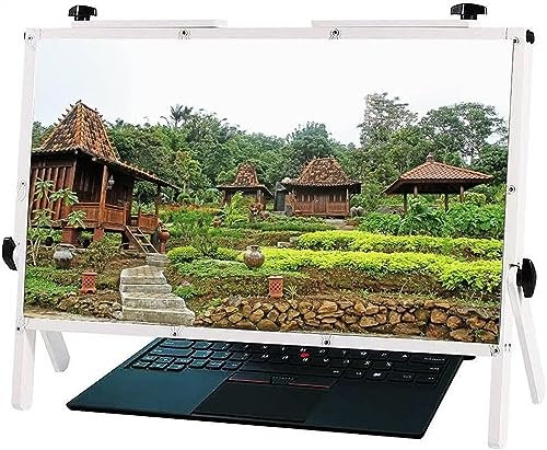 MOOWI Lupe mit Halterung Laptop-Bildschirmlupe 22 Zoll, hochauflösende 3D-Laptop-Bildschirmlupe, kompatibel mit 15/16/17/18/20/21 Zoll Mobilgeräten