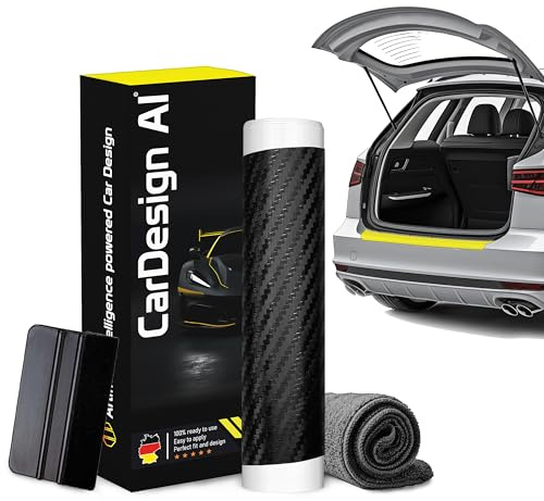 CarDesign AI Stötfångarskydd passar BMW X1 F48 2015–2022 (5-dörrars kompakt SUV): Set med passande lackskyddsfilm, repskydd för bagageutrymme/stötfångare bil (kolsvart)
