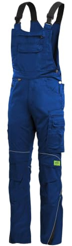 TMG Arbeitslatzhose für Herren – Latzarbeitshose mit Kniepolstertaschen & Stretchbund - robuste Mischgewebe 260 g/m² mit vielen Taschen für Baustelle, Werkstatt & Montage