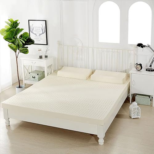 NaKeah 100% natürlicher Latex -Topper - Mittelfestigkeit - langlebig und Nicht leicht zu kollabieren, Latex -Matratzen -Topper, natürliche Latex -Matratze,5cm,100x190cm