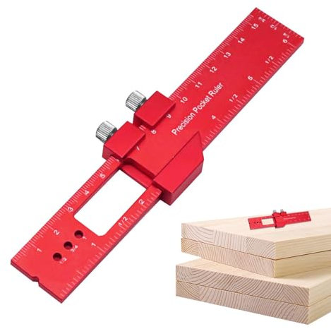 Präzisions Taschenlineal | Messlineal Für Die Holzbearbeitung | Streichmaß Anreißlineal Metall | Zoll Und Metrisches Markierungslineal | Verstellbares Schiebelineal | Anreißwerkzeug