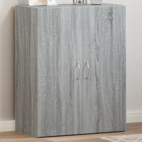 IKAYAA Aktenschrank Klein Büroschrank Weiß Bücherschrank 2 Türen Büro Schrank Wohnzimmer Mehrzweckschrank Bücherregal Aktenregal Aufbewahrungsschrank Lagerschrank 60x32x77,5 cm