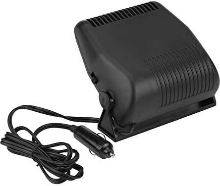12V Portable Car Ceramic Heating Windshield Defroster Demister, Cooling Fan Heater with 180 Degree Base for Car
