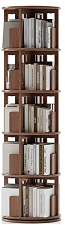 Modernes drehbares Bücherregal, kreatives Eck-Bücherregal, solide, drehbar, bodenstehend, Wohnzimmer, 360 Grad drehbar, Aufbewahrungsnizer (Milchweiß, 44 x 184 cm)