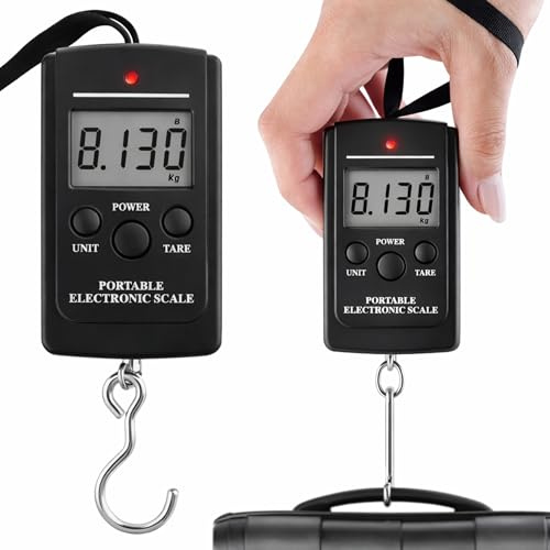 PARENCE.- Digitale Gepäckwaage – Tragbare elektronische Gepäckwaage bis 50 kg – Kompaktes, leichtes LCD-Display – ideal für Flugzeug, Reisen, Koffer und Handgepäck