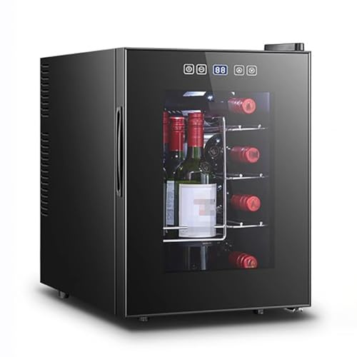 TT-YEC Silent Wine Refrigerator, Touch Temperature Controlled Glass Door (11-18°C), Constant Temperature Wine Storage Cabinet, 10-18 Bottle Wine Cooler, Suitable for Home Bar, Apartment,A