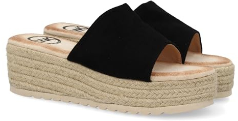 shoes&blues.es Sabot en Jute pour Femme, Design Confortable et Moderne avec Une Tige Lisse, idéal pour Le Printemps-été Noir Talla 37