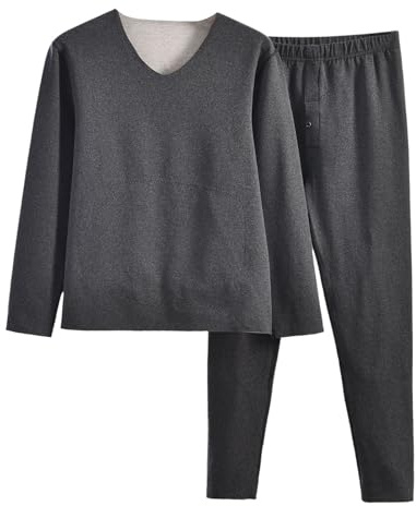 Conjunto de pijama para hombre de lana de oveja, ropa interior cálida de invierno, ropa interior acogedora, manga larga, cuello en V, parte superior y pantalones largos de forro polar, pijama ligero