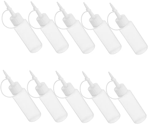 HEALSOPTHY 10pcs Ldpe Plastic Squeeze Bottles Precision Applicator Tip and White Caps for Acrylic Paint Crafts and Glue Dispensing, Empty Paint Bottles for DIY Art Projects and Condiment Storage