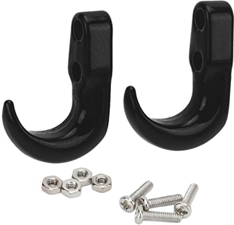 Gancio per rimorchio per paraurti in metallo RC, falce, autentica auto di salvataggio per Axial SCX24 1/24 (Nero)