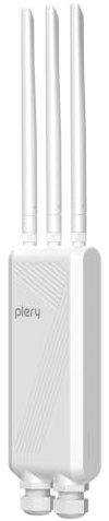PLERY BE3600 WiFi 7 Outdoor WLAN Access Point WLAN Verstärker Mit PoE | Lange Reichweite WLAN Repeater Outdoor, 688Mbit/s 2,4GHz 2882Mbit/s 5Ghz Mit 3*5dBi Antennen, IP66 Wetterfestes Gehäuse