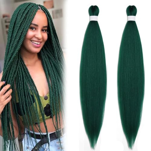 OPVYAEU 26 Zoll Grüne Perücke Kpop Cosplay Inspiriert von rumi Haarteil Zöpfe Kunsthaar Braids Extensions Roleplay Kostüm Party Haare（2 Pcs）