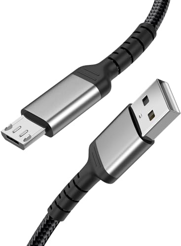 PEAKLIFT 2m Micro-USB Kabel, USB A auf Micro USB Ladekabel & Datenkabel, kompatibel mit Samsung Galaxy S7 S6 J7, PS4 Controller, Kindle, Nokia sowie weiteren Micro-USB-Geräten, Schwarz