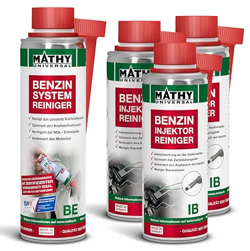 MATHY Benzin-Injektor-Kur, Systemreiniger & Injektoren Reiniger Additiv Set | Kraftstoffadditiv zur Motorreinigung, Einspritzdüsen Benzinadditiv, Entfernt Ablagerungen, Verbessert Leistung und Verbrauch