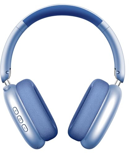 Wentronic Y01 Auriculares Inalámbricos Bluetooth 5.3 con Cancelación de Ruido, Sonido Hi-Res, 48h de Reproducción, Cascos Plegables sobre-Oreja con Micrófono para iOS/Android/PC – Azul