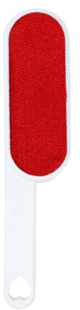 Cepillo para Pelusa de Doble Cara Mango Abs Blanco y Rojo | Diseño de Doble Cara, Orificio Asa, Retira Polvo y Pelo en Prendas y Alfombras
