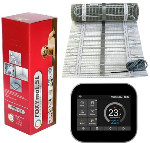 FOXYMAT.SL elektrische Fußbodenheizung, 1.0 m² (0.5m x 2m) | 160 Watt pro m², mit Thermostat SPS