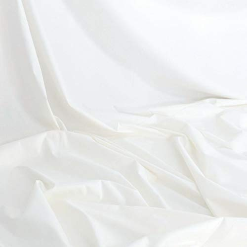 TOLKO Baumwollstoffe Sommer Batist Stoff aus 100% Baumwolle | feiner zarter Dekostoff Modestoff zum Abhängen Dekorieren Basteln | Stoffe zum Nähen Meterware (Creme Weiß 240cm breit)