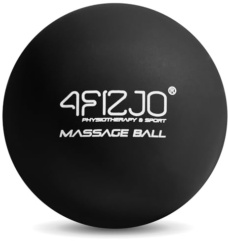 4FIZJO Lacrosse Massageball, Lacrosseball, Hartgummi, Faszienmassage, Triggerpunktmassage, Fußmassage, Faszien-Ball, Fußmassageball, Linderung von Plantarfasziitis, Schwarz