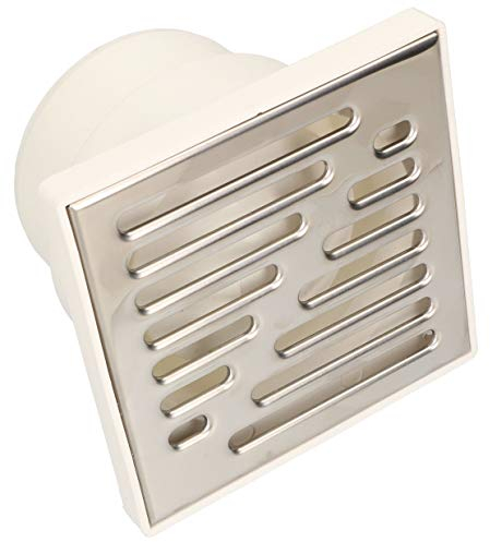 KOTARBAU® Siphon de sol 110 mm Grille d'évacuation en acier inoxydable Caniveau de douche carré Blanc 150 x 150 mm