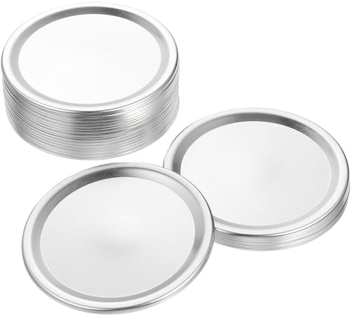 DOITOOL 24-Teilige Einmachglasdeckel Set 3.31In 86Mm Auslaufsichere Tinplate Deckel Mit Dichtung Für Mason Jar Weithals Einmachgläser Küche Haushalt