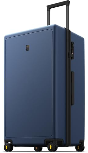 LEVEL8 Koffer Trolley, Rollkoffer Reisekoffer Hartschalen 4 Rollen, Spinner Handgepäck,TSA, 100% PC,Micro-Diamond Textured Design Koffer Trolley Groß(74cm, 99L,Blau)