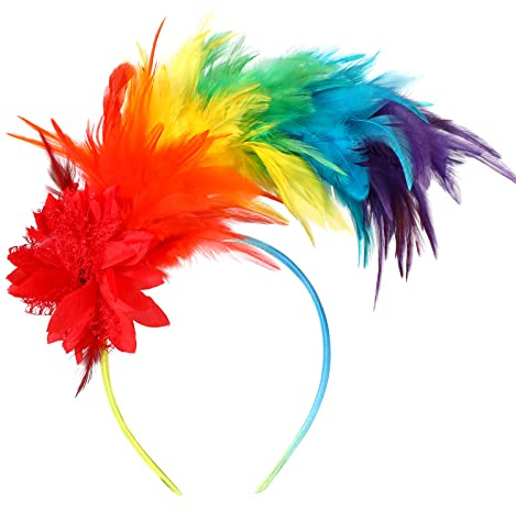 MWOOT Damen Feder Haarreif, Feder Haarschmuck, 1920er Motto Party Kostüm Feder Kopfschmuck Fascinator, Feder Haarteil Accessoire für Karneval Verkleidungsfest Faschingskostüm