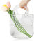 DBREAKS Jarrón de Cristal con Burbuja, Jarrón de Vidrio con pecera, Jarrón con Forma de Bolso para Flores, Jarrones de Cristal en Forma de Bolso, Jarrón de Vidrio Transparente con Asas(Transparente)