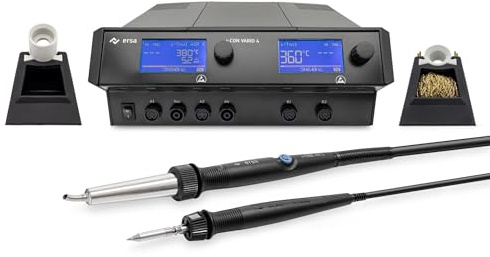 ERSA i-CON VARIO 4 MK2 ESD Mehrkanal Löt- und Entlötstation 500 Watt mit Heißluftkolben i-TOOL AIR S inkl. Heißluftspitze und i-TOOL MK2 inkl. Lötspitze 0ICV4005AI