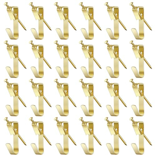 Lot de 50 crochets robustes pour photos, crochets muraux avec clous, crochets pour photos, crochets de suspension pour cadres, miroirs, peintures (13,6 kg)