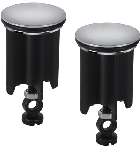 Aoyfuwell Tappo di Scarico per Lavabo, 2 Pz Tappo Lavandino Bagno Universale, Tappo per Lavabo Altezza Regolabile, Tappo per Lavandino, Tappi Lavabo per Lavandini e Scarichi, Lavabo da Cucina (nero)