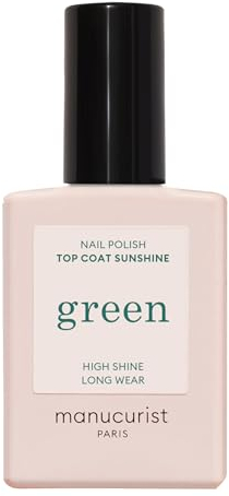 Manucurist - Top Coat Sunshine Green - Top Coat Vernis à Ongles Vegan - Primer Ongle - 9-Free - Jusqu'à 69% d'Ingrédients Bio-Sourcés - Fabriqué en France - Flacon 15ml