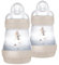 MAM Biberon Easy Start 160 ml (Set da 2), Kit da 2 biberon anticolica per allattamento misto che riduce le bolle d'aria e il rischio di coliche, Accessori neonati con tettarella misura 1, Neutro