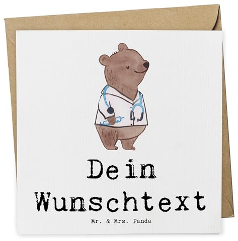 Mr. & Mrs. Panda Personalisierte Karten Arzt Herz - Geschenke, Doktor, Medizinstudium, Karte, Arztpraxis, grußkarte personalisiert, Krankenhaus, Postkarte, Beruf, Geschenk