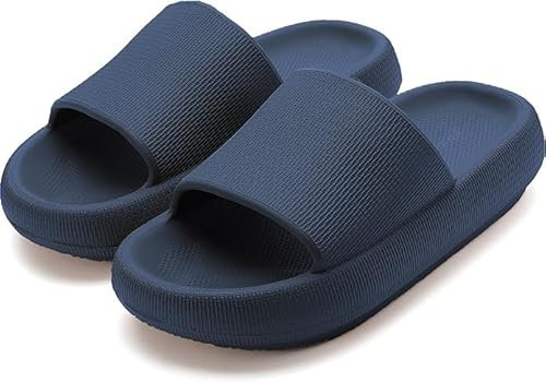 Genérico Chanclas de Espuma, Sandalias Suaves con Suela Antideslizante para Playa, Piscina, Ducha, Camping, Viaje (azul oscuro, Sistema tallas calzado EU, Adulto, Hombre, Números, mediano, 42)