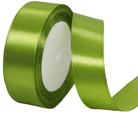 POPOYU Satinband Olivgrün 25mm,Olivgrün Band 2.5cm,Dekoration Präsent Geschenkband,23M Geschenkband Schleifenband für Kleid,Hochzeit,Geburtstag Geschenke,Satin Dekoband,Deko Band Geschenkverpackung